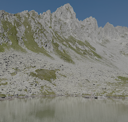 Góra z jeziorem, Disentis, Szwajcaria